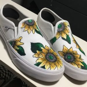 Hand Painted Sunflower Vans